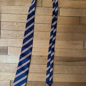 100% Silk Red and Blue Striped Tie